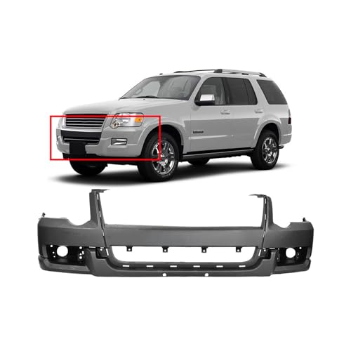 FitParts Compatible with Ford Explorer 2006-2010 Front Bumper Cover. New, Primed. Without Park Assist Sensor Cut-out, Without tow hook hole, XLT FO1000600 7L2Z17D957RBPTM