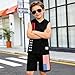 Voxikodex Size 7 8 Years Boys Clothes 2 Piece 4th of July Hoodie Sleeveless Tee Tops Casual Shorts Set Fashion Kids Boys Summer Clothes Set(7-8Y)