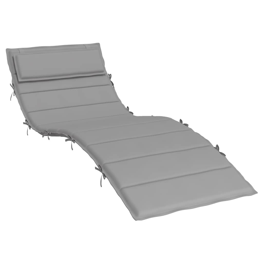 Cuscino per Lettino Sdraio 180x60 cm Grigio da Giardino Terrazzo
