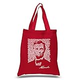 LA POP ART Word Art S Tote Bag - Abraham Lincoln - Gettysberg Address Red
