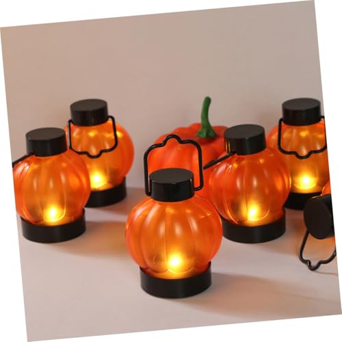 Luces LED Calabaza Halloween Naranja Linternas Decorativas Multipropósito Pack 6 5