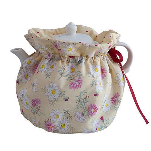 Image of JOONOR Tea Cosy - Cotton Printed Tea Cosy, Vintage Floral Dust Cover for Kitchen Tea Pot, Breakfast Warmer, Insulation and Keep Warm, Color#3