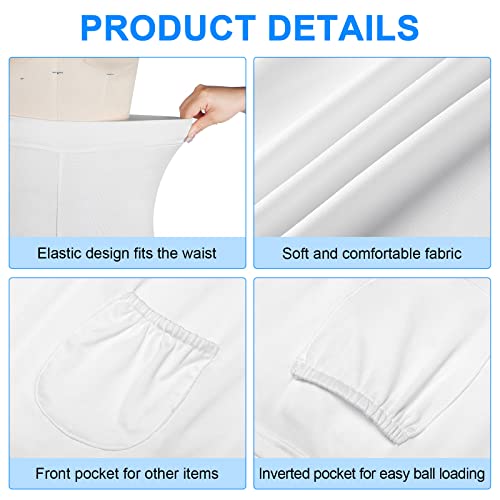 2 Pieces Tennis Under Shorts with Ball Pockets Yoga Workout Women's Shorts Black White for Women Tummy Under4