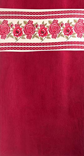 Image of Exporthub 2 Piece Fancy Maroon Plain Crush Polyetser with Patch Design Eyelet Window Curtain-Length 5 Feet, (EHSPR705 54)