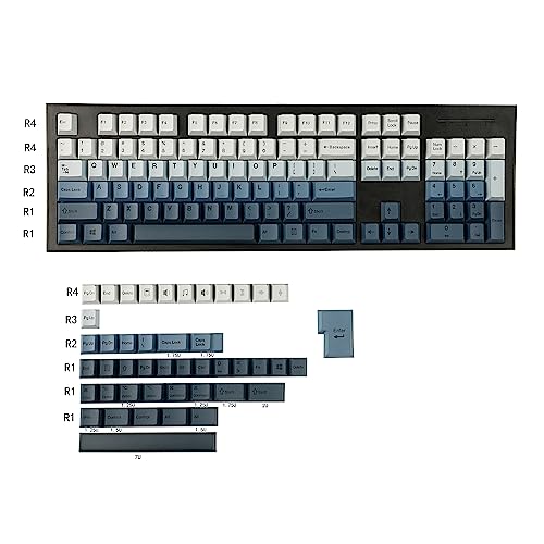 Image of 1.7mm Thickness PBT Gradient Keycaps Cherry Profile Dye Sub Mac Keyset for ANSI ISO 104 TKL GK61 96 75 GMMK NCR80 Mx Keyboard