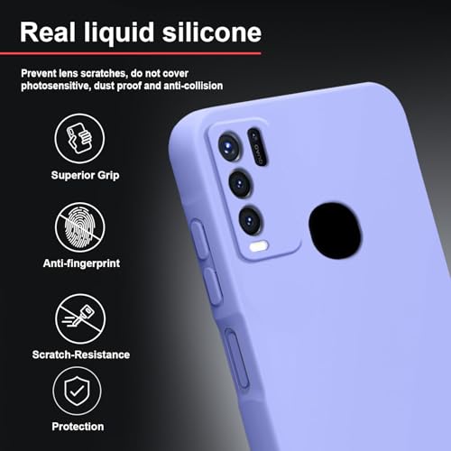 Image of TRUEUPGRADE Liquid Silicone Designed Back Case Cover for Vivo Y50 | Microfiber Inside, Full Protection | Bumper Back Cover Case for Vivo Y50 Purple