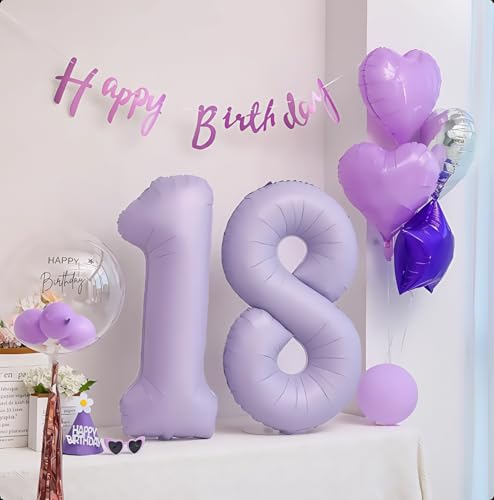 Image of Pastel Purple 0 Number Balloons,40 Inch Light Purple 0 Balloons Large Helium Foil Mylar Purple Number 0 Balloon for Birthday Party Anniversary Decorations