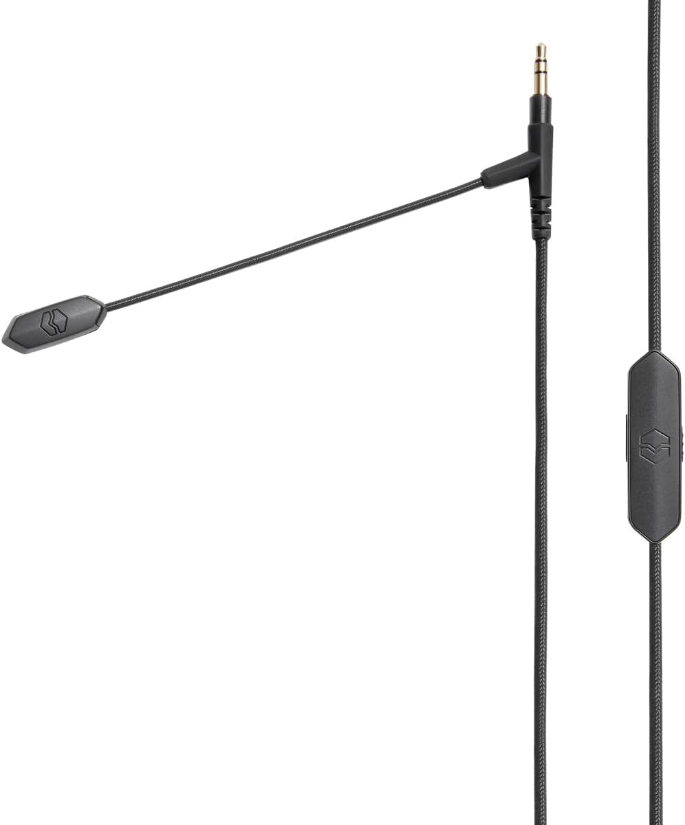 V-MODA BoomPro X Microphone | for Gaming & Communication | Wired - 3.5 mm Jack | Flexible Boom | Clip-on Controller with Mute Button & Volume Wheel | Black