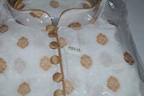 Image of Larwa Men's Cotton Silk Kurta And Salwar Dhoti Set
