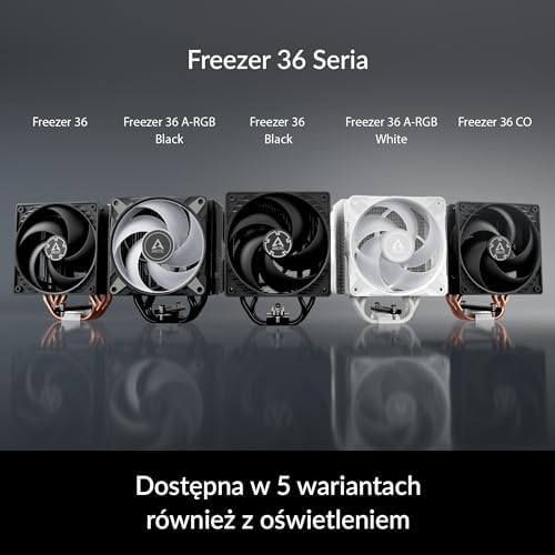 ARCTIC Freezer 36 CO- Jednowieżowy cooler CPU z push-pullem, dwoma zoptymalizowanymi pod kątem ciśnienia wentylatorami 120 mm P, łożyskiem dynamicznym, 200-1800 RPM