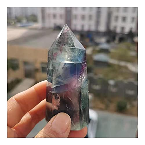 BUSOTH Natural Crystal Rough Natural Blue Fluorite Crystal Wand Stone Crystal Single Point for