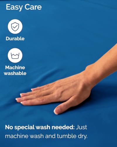 Image of Extra Deep Flex Top Split Head King Fitted Sheet - Hotel Luxury Single Fitted Sheet Only - Easily Fits 18 inch to 24 inch Mattress - Ultra Soft, Wrinkle Free w /Extra Deep Pockets - Royal Blue