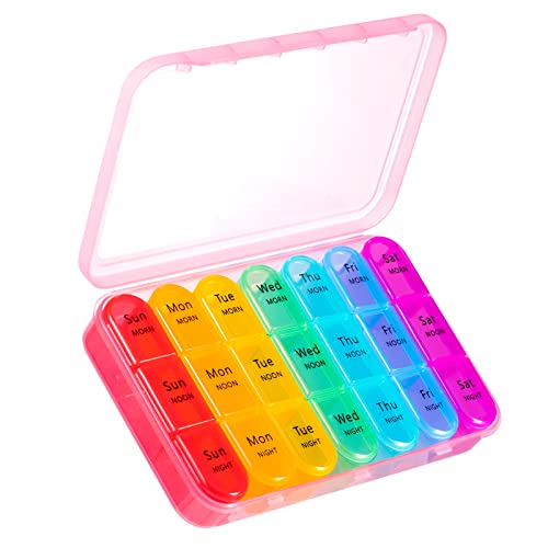 ASprink Pill Organizer 3 Times a Day - Weekly/Daily Pill