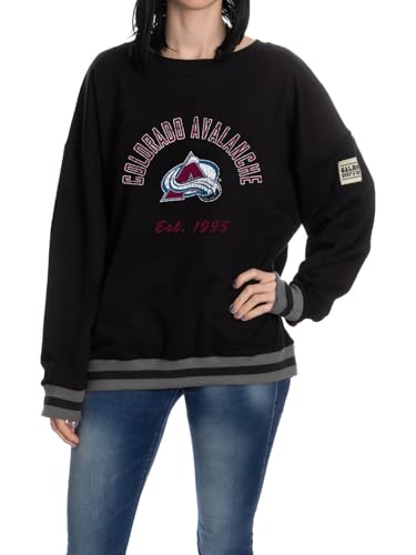 Calhoun NHL Womens French Terry Crewneck Sweatshirt Officially Licensed Team Pullover Sweat (Colorado Avalanche X-Large)