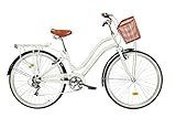 Apache Bicicleta Urbana R26 Vintage Canastilla (Blanco)