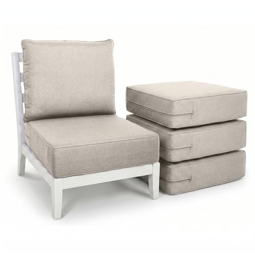 Image of Luxury Outdoor Seat Cushion Set-24 x 24 x 6 Inch Outdoor Chair Cushions with Water Resistant & Removable Cover Outdoor Cushions for Patio Furniture Chair Sofa Couch