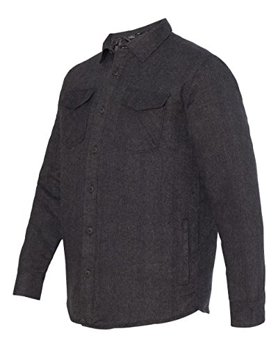 Burnside Men's 8610 Quilted Lined Button Up Flannel Jacket (Medium, Charcoal)2
