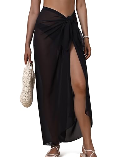 Eicolorte Womens Beach Cover Up Chiffon Sheer Bikini Beach Swimsuit Coverup Sarong Pareo Wraps for Women