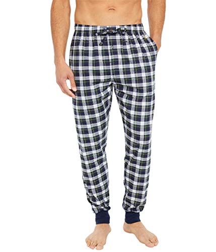 Polo Ralph Lauren Flannel Jogger Pants Bond Plaid/Gold Bugle Pony Player LG