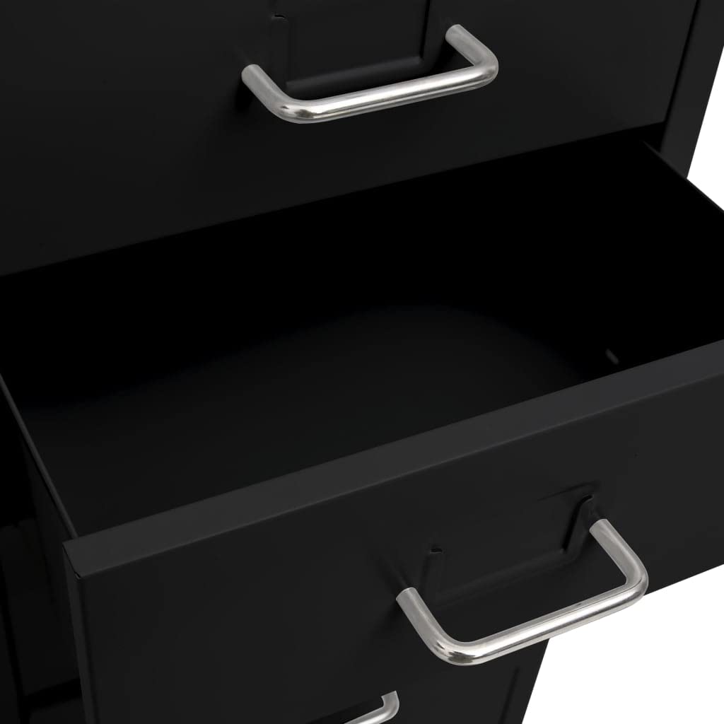 Armoire de classement mobile, armoire de bureau, armoire de bureau, commode de bureau, commode, armoire de bureau, armoire de bureau, métal noir, 28 x 41 x 109 cm