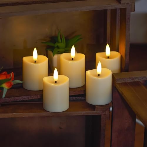 Velas recargables sin llama con efecto parpadeante y control remoto 7