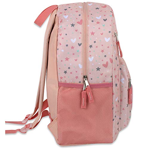 Trail maker 17” Kids Character School Backpacks Plush for Girls with Side Pockets, Padded Straps (Plush Starry Hearts) by Trail maker - Image 4