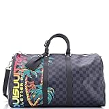 Louis Vuitton, Pre-Loved Keepall Bandouliere Bag Limited Edition Damier Cobalt Jungle 45, Print