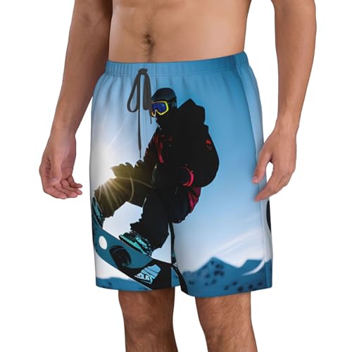 Snowboarding Picture Print Stylish Beach Shorts Swim Trunks Lightweight Breathable Summer Outdoor Activities2