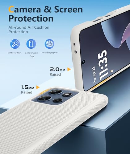 Image of FNTCASE for Moto G 2026 /2025 Case: Moto G Play 2026 /Moto G Power 2025 Case Dual Layer Military Protective Heavy Duty Cell Phone Cover with Screen Protector Shockproof Rugged Non Slip Textured (White)