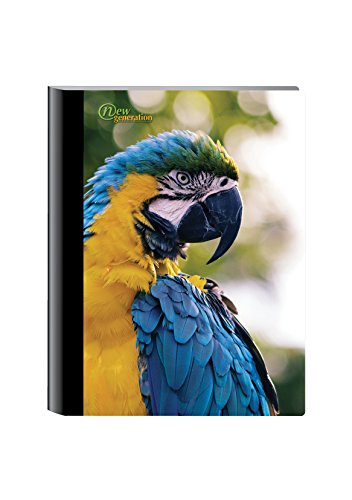 New Generation – Wild Life Animals - Composition Notebooks, 80 Sheets / 160 Pages Wide Ruled Pages Comp Book, Durable Laminated Covers With Assorted Fashion Eye-Catching Designs, 6 Pack Notebooks #TOP4
