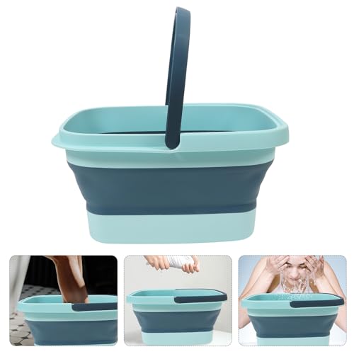 Cubeta plegable para baño de pies POPETPOP portátil verde miniatura 7