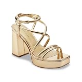 Marc Fisher Women's Godea Heeled Sandal, Gold,7.5 M US