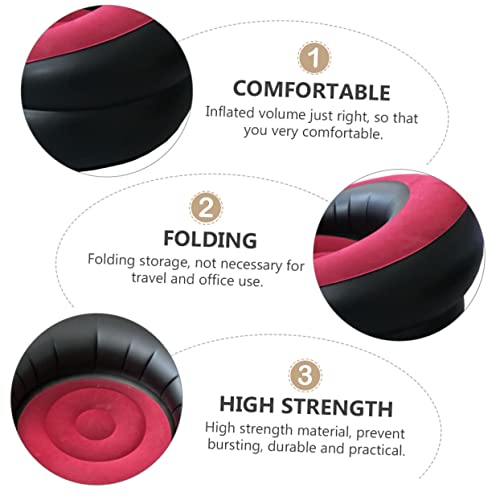 Sofá inflable portátil de nailon flocado Mobestech rojo de 80x80x52 cm con asiento plegable de PVC 7