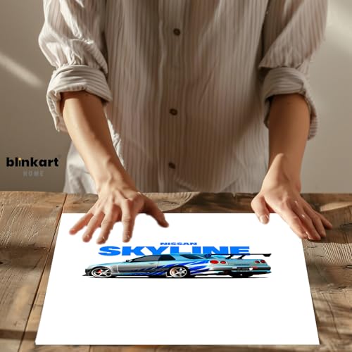 Image of BLINKART Nissan Skyline GT-R (R34)Car Posters Sticker Gift Items for Boys Room Wall Decor || Comes with Double-Sided Tape|| Decoration Bedroom Living Room Office Studio Decor | 12x18 In (A3) - CAR-264