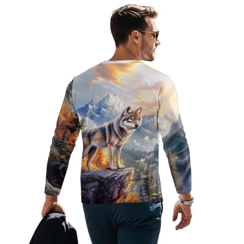 Mens Athletic Long Sleeve Round Neck Tees Long Sleeve Comfy Breathable T-Shirt for Men Casual Crewneck Fashion Tops2