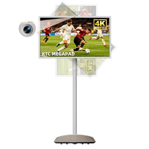 Image of KTC MEGAPAD 32 Inch 4K Smart Portable TV on Wheels,16G+256G Storage, Android OS EDLA Certified, Four 8W Speakers, Built-in Battery&Camera, Voice Remote, UHD Touch Screen with Rolling Stand, A32Q7 Max