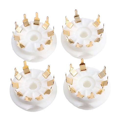 4 pezzi Base per Valvole Vuoto Pin Ceramica Resistente Zoccolo Elettronico per Pcb per Design Durevole e Facile Sostituire