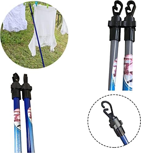 HMWD Heavy Duty Galvanized Metal Pole, Telescopic Extendable Home Garden Washing Line Clothes Laundry Support Pole Props - Easy Twist And Lock Mechanism 2 (2)
