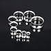 Maxbott 2PCS Ear Gauges Stainless Steel Fashion Ear Tunnels with 6 Pcs Nose Rings, 2 Pcs beads and 2Pcs Cones Weights for Stretched Ears Studs Body Piercing Jewelry(Silver,19mm(3/4