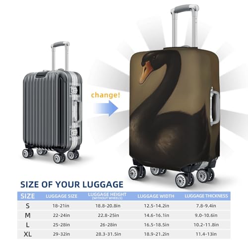 Classic Gothic Black Swan Elastic Travel Luggage Covers Dustproof Scratch-Resistant Suitcase Protector Fit 22-24 Inch4