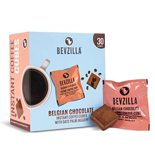 Image of Bevzilla 30 Belgian Chocolate Instant Coffee Cubes | Made with Date Palm Jaggery & Arabica Beans | No Refined Sugar | No Preservatives | Coffee Premix with Real Ingredients| Enjoy Hot & Cold