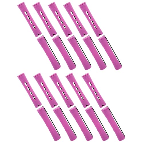 ibasenice 20 Rulos Térmicos para Cabello Estilo Americano de Abs, Rizadores Seguros y Cómodos Efecto Natural de Rizo, Color Púrpura, Ideales para Peinados Caseros