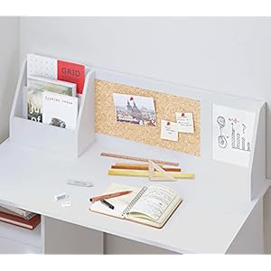 UTEX Kids Study Desk with Storage, Wooden Children School Study Table with Hutch and Storage Cabinet for 3-8 Years Girls Boys, Student's Study Computer Workstation Writing Table, White UTEX Kids Study Desk with Storage Wooden Children School Study Table with Hutch and Storage Cabinet for 3 8 Years Girls Boys Students Study Computer Workstation Writing Table White