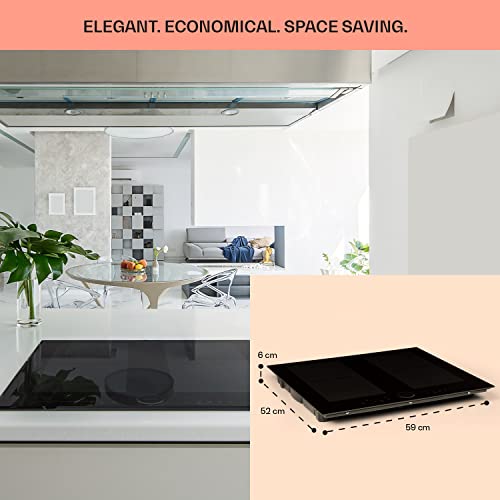 Klarstein Induction Hob, 7000W Electric Cooker, 4 Ring Pan, Built-In Table Top Cookers w/ 4 Hobs, Touch Control, Induction Heater Cooktops, Electric Hot Plates for Cooking