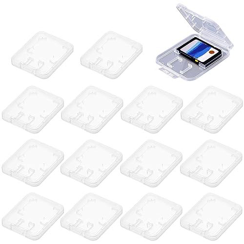 Estuche para tarjetas de memoria, Pack de 15 SD de almacenamiento, Estuche para tarjetas SD, Caja para tarjetas de memoria, Estuche transparente para tarjetas SD, Almacenamiento de tarjetas SD, Estuch
