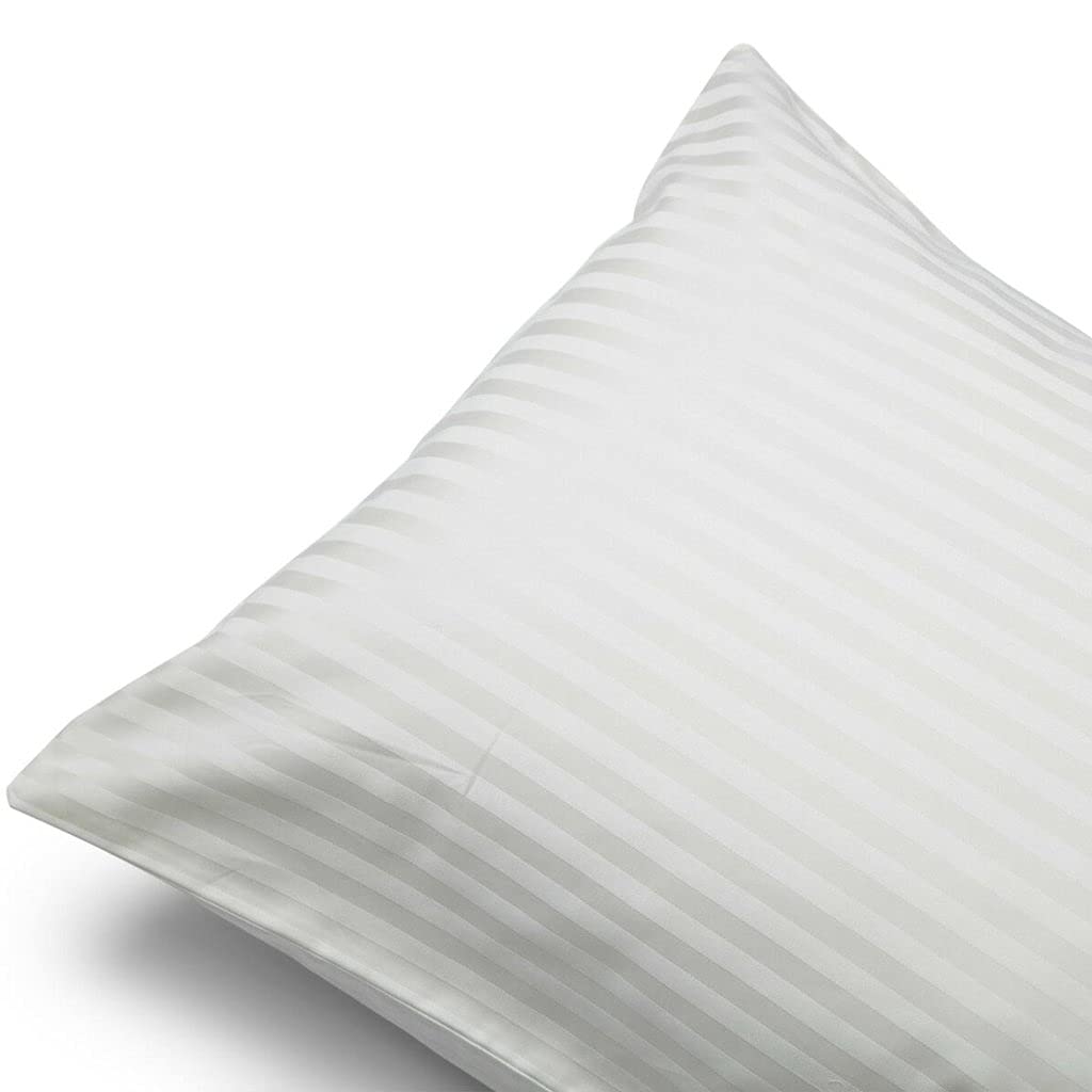 Great Knot White Luxury Hotel Quality 100% Egyptian Cotton Sateen Stripe Oxford Pillowcases 250Tc Satin Striped Pillow Case (, Housewife Pillowcase)