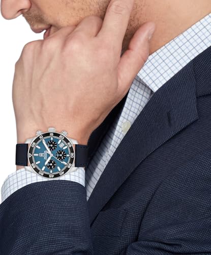 Image of Tommy Hilfiger Th85 Quartz Analog with Blue Dial Blue Leather Strap Watch for Men - TH1792187W
