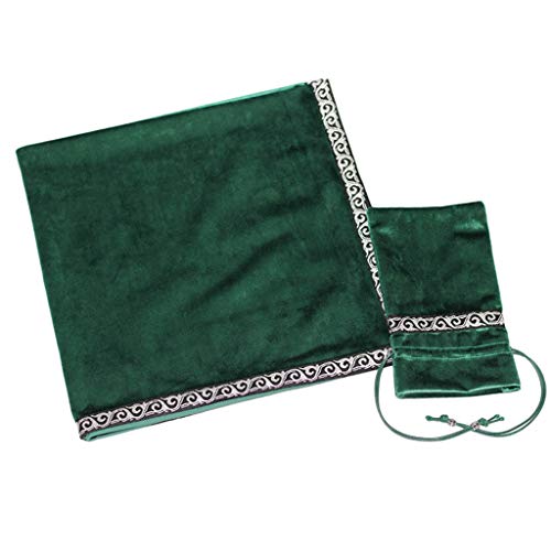 Baoblaze Altar Tarot tafelkleed, 26 x 26 inch waarzeggerij Wicca fluwelen doek met Tarot zakje - groen - Image 5