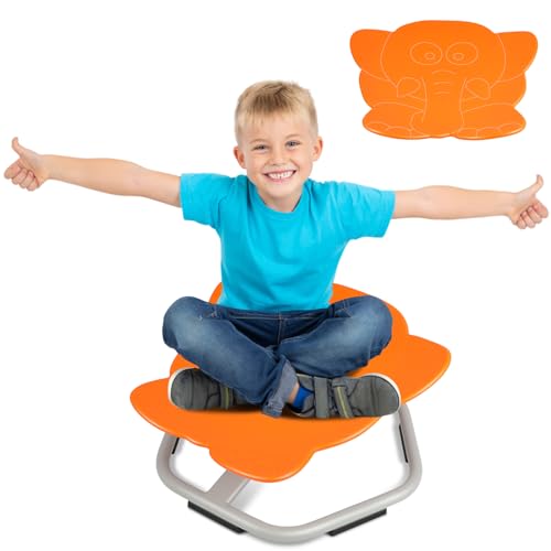 Orange Elephant Seat and Spinning Swivel Chair for kids Indoor , 3+ Autism Kids Sensory Swivel Chair, Training Child’s Concentration and Improving Toddle’s Physical Fitness Non Slip Sensory Chair