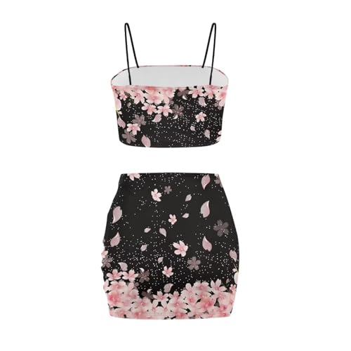 Image of 2025 Sexy Spaghetti Strap Crop Tops and Bodycon Skirt Casual 2 Piece Set S-4XL